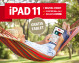 Werbeanzeige für Tablets in Kombination mit einem Abonnement der "WAZ". Angepriesen wird ein Apple iPad 11 für 35,99€ ohne zusätzliche Kosten zum Zeitungsabo.