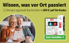 Text: Wissen, was vor Ort passiert. 12 Monate regionale Nachrichten + 100 € auf Ihr Konto. Jetzt bestellen