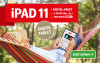 Werbeanzeige für Tablets in Kombination mit einem Abonnement der "WAZ". Angepriesen wird ein Apple iPad 11 für 35,99€ ohne zusätzliche Kosten zum Zeitungsabo.