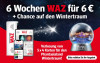 Werbebanner zeigt ein Angebot: Sechs Wochen WAZ für 6 Euro plus Chance auf Wintertraum im Phantasialand