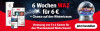 Werbebanner mit WAZ gedruckt und digital, Angebot 6 Wochen fur 6 Euro und Verlosung von Phantasialand Wintertraum Karten