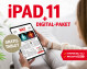Werbung für iPAD 11 mit Digital-Paket, bietet E-PAPER inklusive WAZ PLUS.